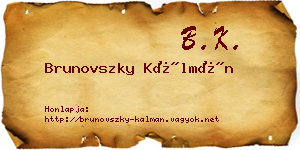 Brunovszky Kálmán névjegykártya